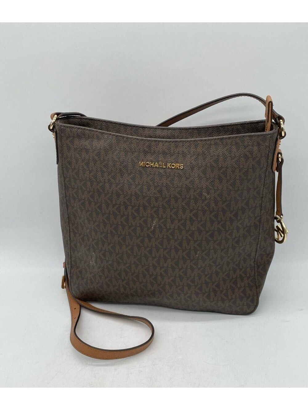 Michael Kors Large Brown Logo Crossbody Shoulder Bag